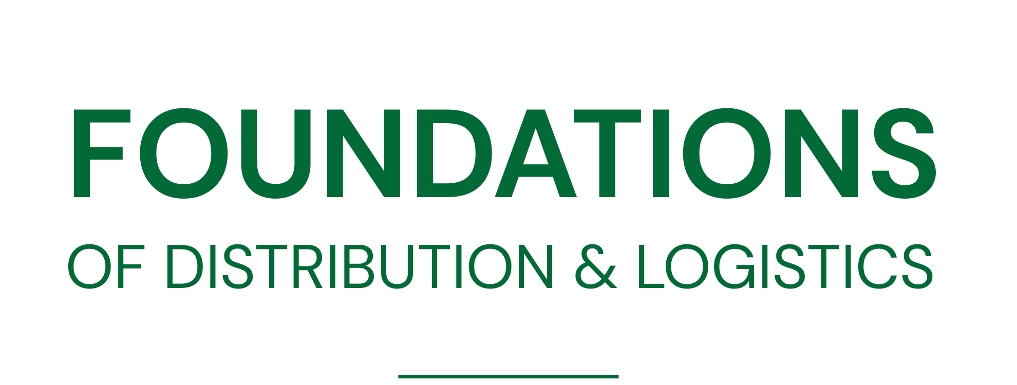 Foundations of Distribution & Logistics (PDL)